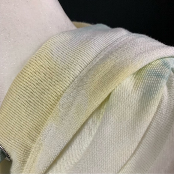 Mono B | Yellow & Green Tie Dye Cropped Hoodie | Sz L - Picture 14 of 16